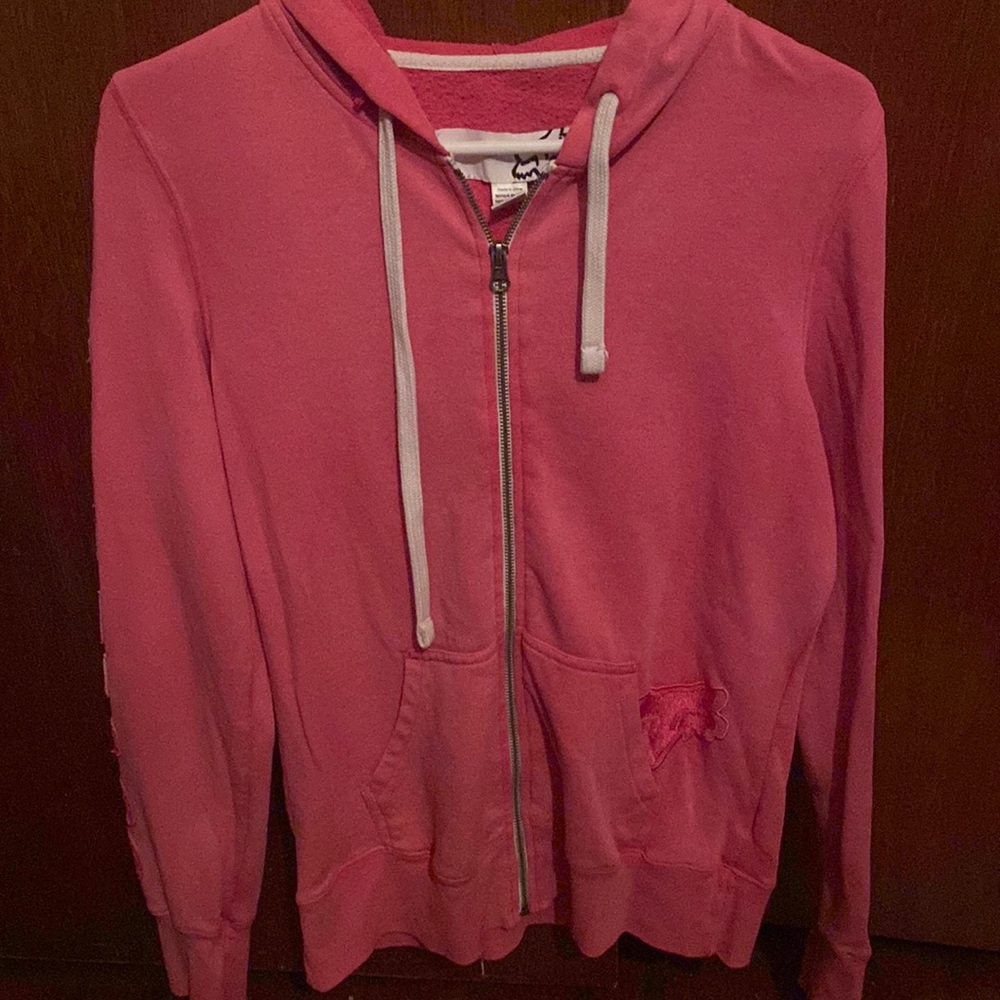 Women’s Hot Pink Medium Fox Riders Co. Full zip Hoodie